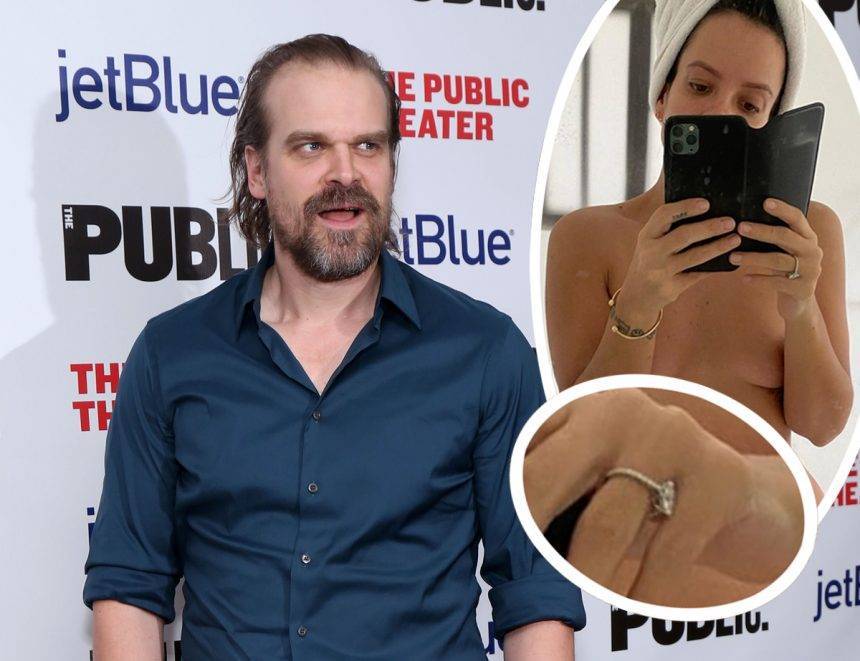 David Harbour - Lily Allen Shows Off Rumored Engagement Ring AND MORE In Nude Instagram Photo! - perezhilton.com