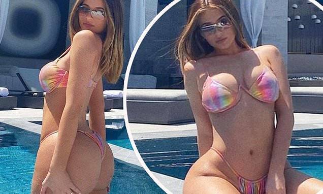 Kylie Jenner - Kylie Jenner flaunts her pert derriere and her flat midriff in racy bikini snaps - dailymail.co.uk