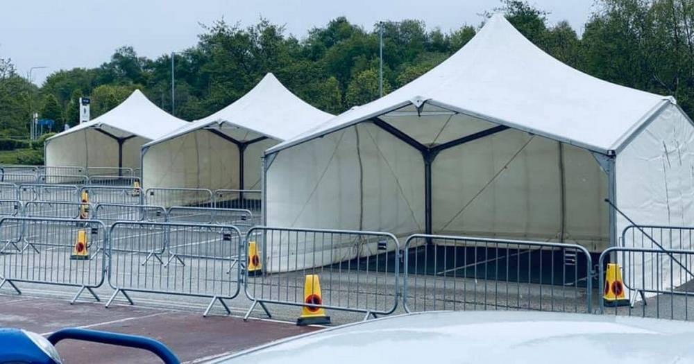 Coronavirus drive-by testing tents put up outside the University of Bolton Stadium - manchestereveningnews.co.uk - city Manchester