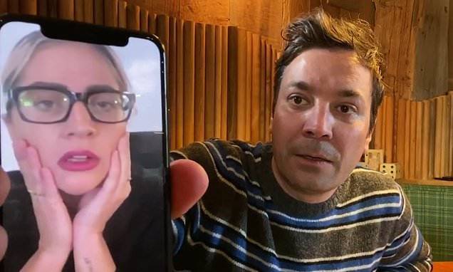 Jimmy Fallon - Jimmy Fallon endures painfully awkward FaceTime interview with Lady Gaga - dailymail.co.uk