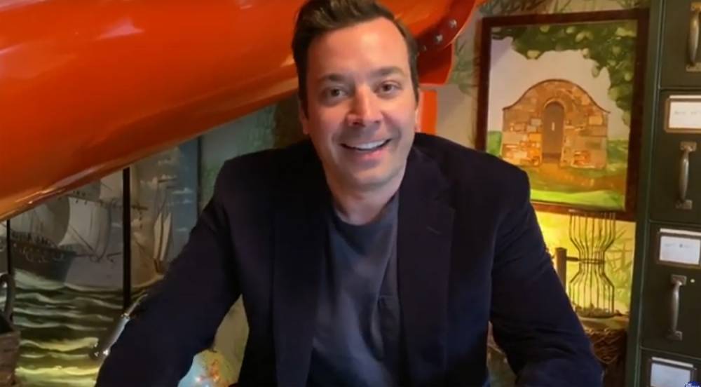 Jimmy Fallon - Jimmy Fallon Takes Viewers on Virtual Ride Down His Indoor Slide! (Video) - justjared.com