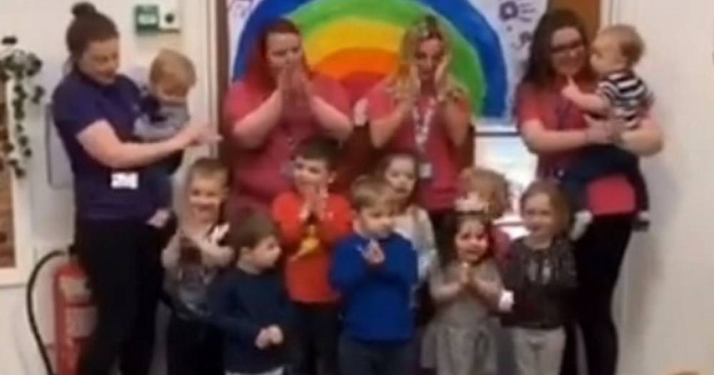 WATCH: Staff and kids at Wishaw nursery pay tribute to NHS workers - dailyrecord.co.uk
