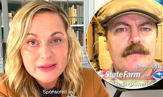 Amy Poehler - Ron Swanson - Nick Offerman - A Parks and Recreation Special clip reunites Amy Poehler and Nick Offerman - dailymail.co.uk - state Indiana - county Pawnee