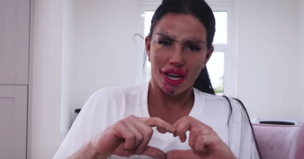 Katie Price - Peter Andre - Katie Price suffers hilarious make up fail as she allows Dreamboys hunk to paint her face on camera - ok.co.uk