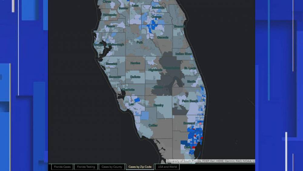 Interactive map shows coronavirus cases by zip code in Florida - clickorlando.com - state Florida - county Orange