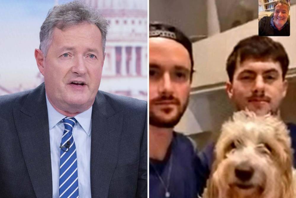 Piers Morgan FaceTimes ‘hot sons’ Spencer and Albert from coronavirus isolation - thesun.co.uk