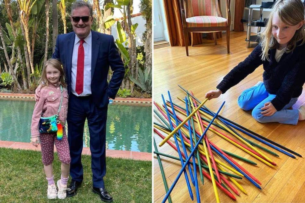 Piers Morgan - Piers Morgan shares rare snap of daughter Elise as they play spillikin in coronavirus isolation - thesun.co.uk - Britain