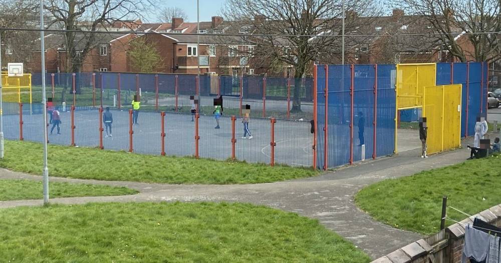 Anger as large group ignore lockdown rules to play football in Manchester park - manchestereveningnews.co.uk - city Manchester
