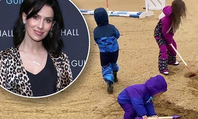 Alec Baldwin - Hilaria Baldwin - Hilaria Baldwin shows her kids enjoying time on a farm digging holes while out of NYC - dailymail.co.uk - city New York