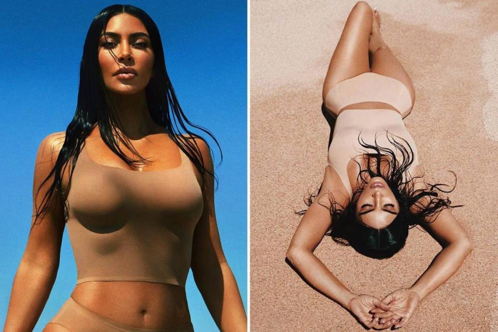 Kim Kardashian - Kanye West - Kim Kardashian soaks up the sun on the beach while flashing her curves in new Skims after donating $1m to fight virus - thesun.co.uk - city Chicago