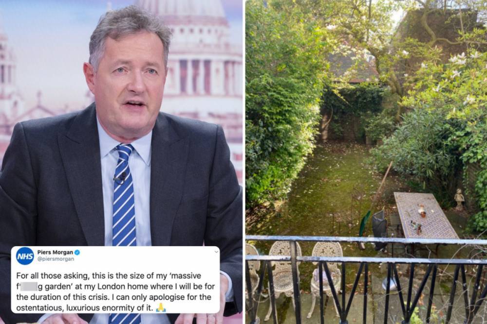 Piers Morgan - Piers Morgan reveals his modest garden as he hits back at troll who says he has it easy during lockdown - thesun.co.uk
