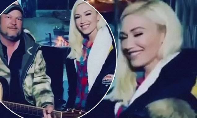 Gwen Stefani - Blake Shelton - Gwen Stefani teases Blake Shelton over his 'Say Stace' blunder following their duet on AMC special - dailymail.co.uk