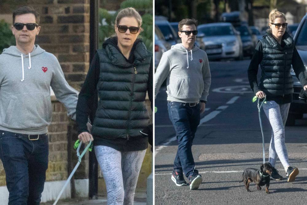 Ali Astall - Dec Donnelly and wife Ali Astall take a walk during coronavirus lockdown with their sausage dog Rocky - thesun.co.uk