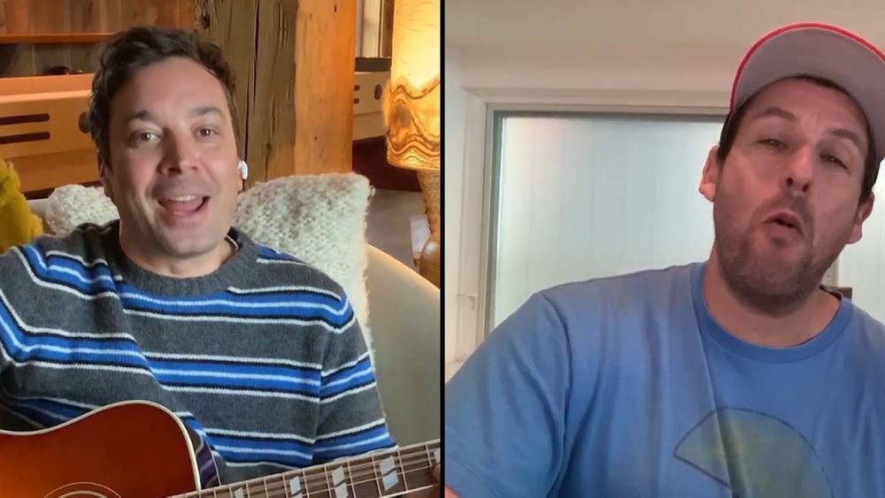 Jimmy Fallon - Adam Sandler - Adam Sandler and Jimmy Fallon Perform Coronavirus-Inspired Song "Don't Touch Grandma" - hollywoodreporter.com - city Sandler