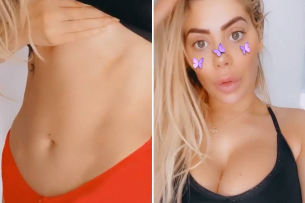 Chloe Ferry flashes her toned abs in sports bra as she reveals she’s doing ‘real hardcore’ workouts at home - thesun.co.uk