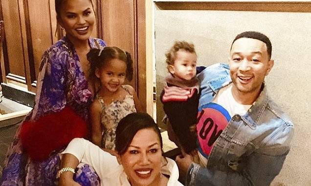 John Legend - Chrissy Teigen - Chrissy Teigen is happy to have help at home (including mom Vilailuck) amid COVID-19 pandemic - dailymail.co.uk