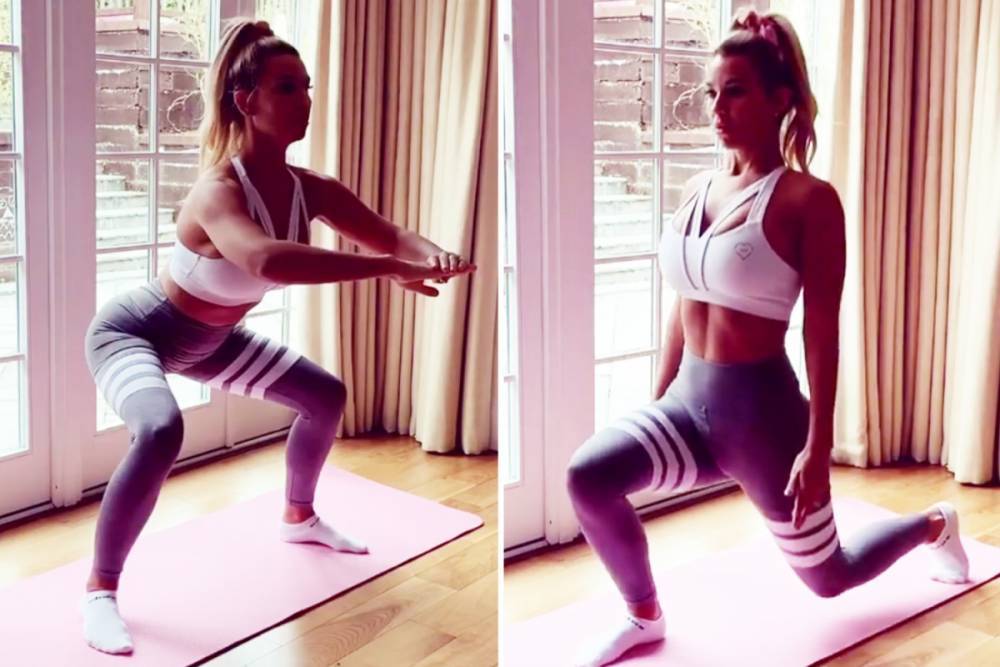 Christine Macguinness - Paddy Macguinness - Christine McGuinness sweats through a home workout in low cut crop top and very tight leggings - thesun.co.uk