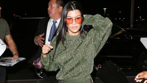 Kourtney Kardashian - Kourtney Kardashian, 40, Slays In Plunging Green Cutout Gown — See Pic - hollywoodlife.com