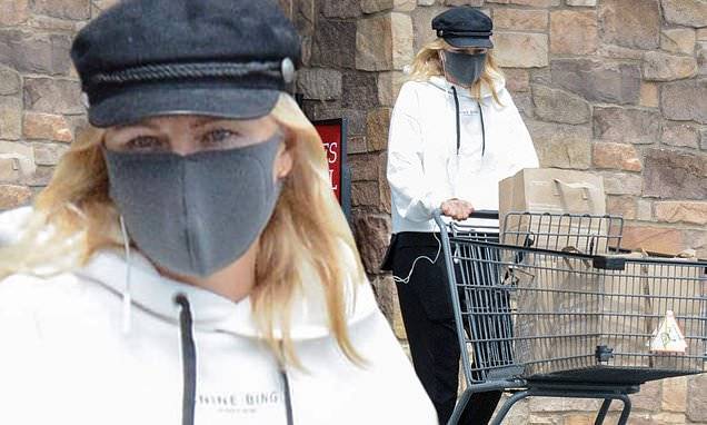 Malin Akerman dons a face mask as she goes shopping for groceries in LA during coronavirus lockdown - dailymail.co.uk - Los Angeles