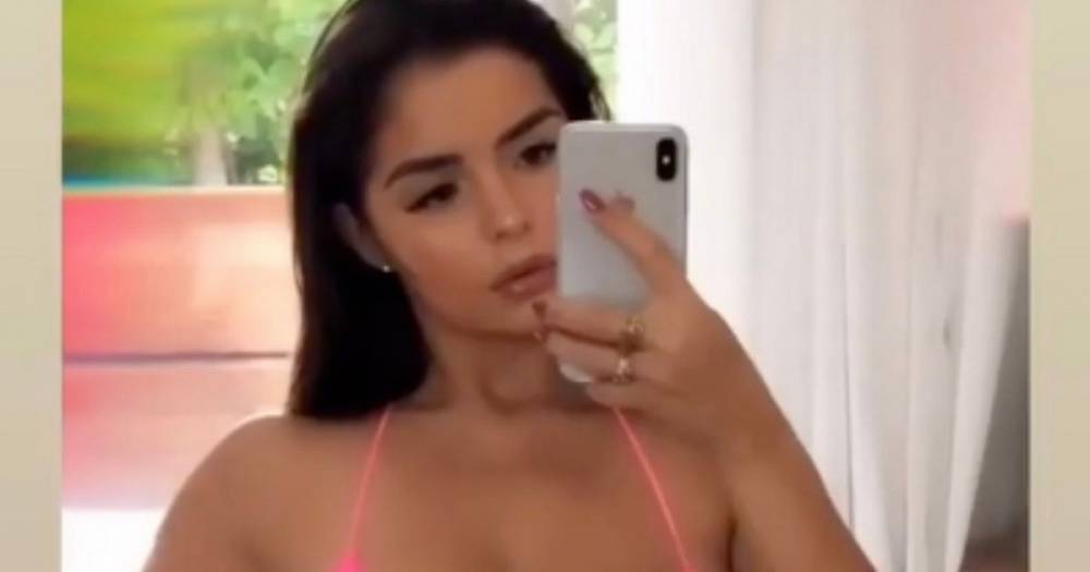 Demi Rose's boobs spill from Barbie-sized bikini in red hot display - dailystar.co.uk