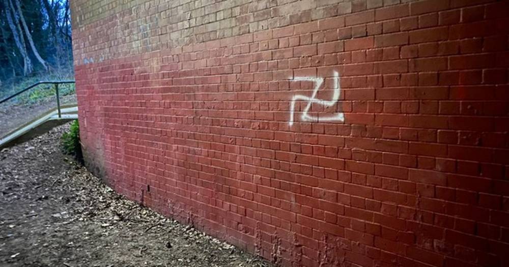 Disgust as swastikas spray-painted under bridges in Salford - manchestereveningnews.co.uk