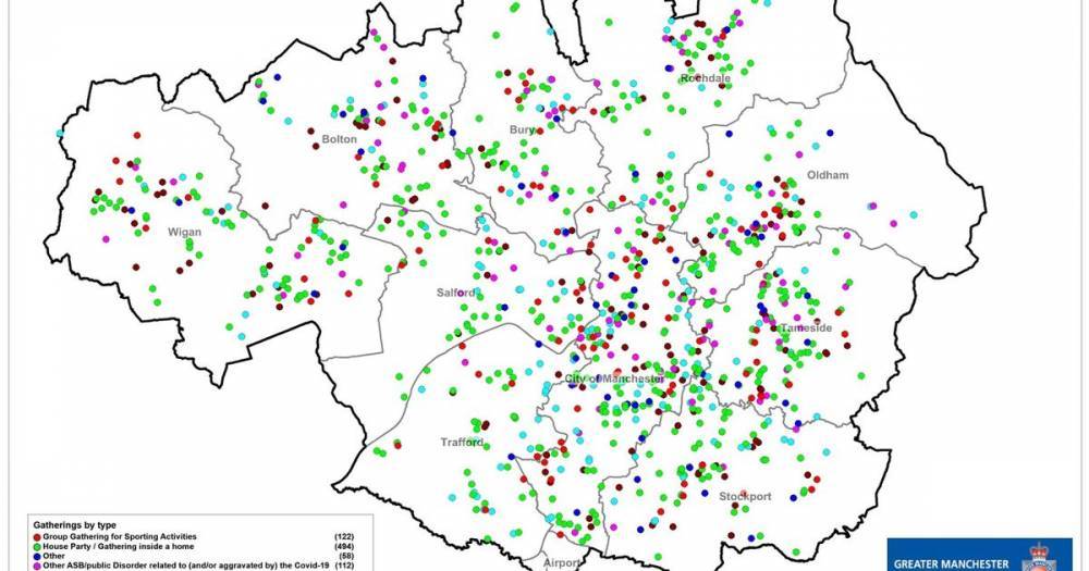 This map exposes the areas where people are flouting lockdown rules by holding parties - manchestereveningnews.co.uk - city Manchester