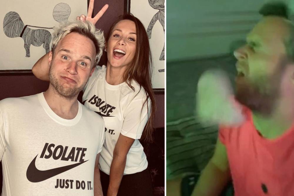 Amelia Tank - Olly Murs’ ‘fed up’ girlfriend flings slice of ham in singer’s face while he’s playing FIFA as prank war continues - thesun.co.uk