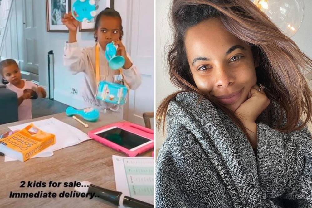Exasperated Rochelle Humes jokes she’s selling her daughters as pregnant star says she’s fed up with ‘playing teacher’ - thesun.co.uk