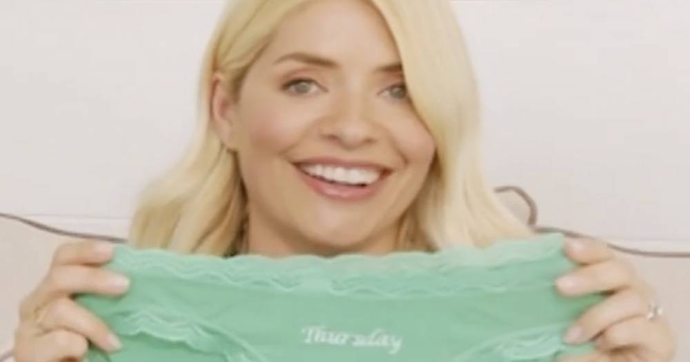 Holly Willoughby - Phillip Schofield - Holly Willoughby leaves fans in hysterics as she uses 'days of the week' knickers as a face mask - ok.co.uk