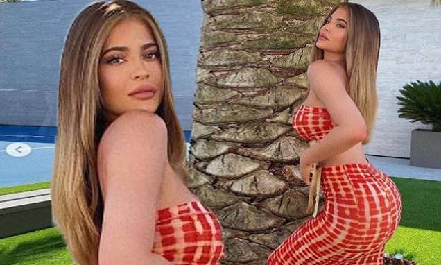 Kylie Jenner - Kylie Cosmetics - Kylie Jenner flaunts her hourglass figure in a skintight skirt before snuggling with Stormi - dailymail.co.uk - city Charlotte