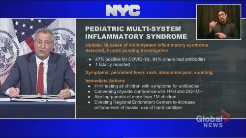 Bill De-Blasio - Coronavirus outbreak: 39 cases of rare pediatric syndrome linked to coronavirus in New York City - globalnews.ca - city New York