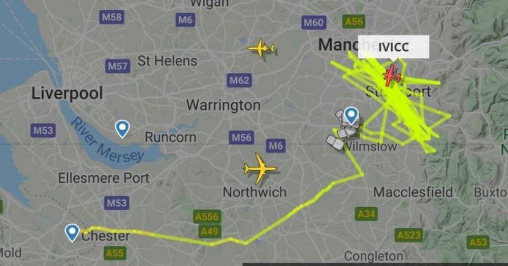 Plane seen carving strange flight path in skies over Stockport, Wythenshawe and Chorlton - manchestereveningnews.co.uk - city Manchester - Belgium