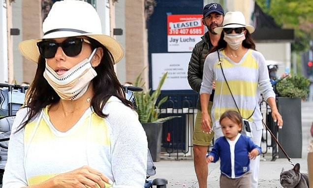 Eva Longoria - Eva Longoria enjoys Mother's Day outing with son Santiago and hubby Jose Baston in Beverly Hills - dailymail.co.uk - France - Los Angeles - city Santiago - city Beverly Hills