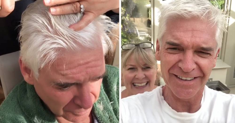 Phillip Schofield - Phillip Schofield gets haircut from wife Stephanie after backlash for moving in lockdown - ok.co.uk