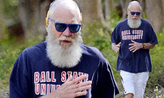 David Letterman reps alma mater Ball State for jog through country in Upstate NY during quarantine - dailymail.co.uk - New York - city New York