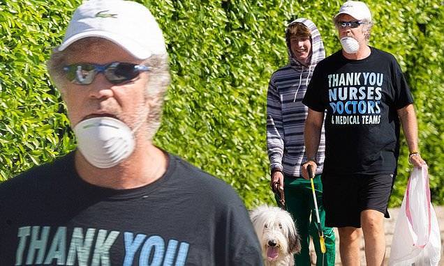 Will Ferrell - Will Ferrell thanks doctors and nurses as he picks up trash during walk with his family in LA - dailymail.co.uk - Los Angeles