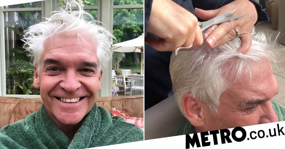 Phillip Schofield - Marvin Humes - Phillip Schofield gets DIY haircut from wife Stephanie in lockdown after insisting he hasn’t moved out of family home - metro.co.uk