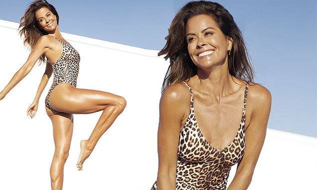 Brooke Burke - Brooke Burke, 48, shows toned body in leopard-print swimsuit - dailymail.co.uk