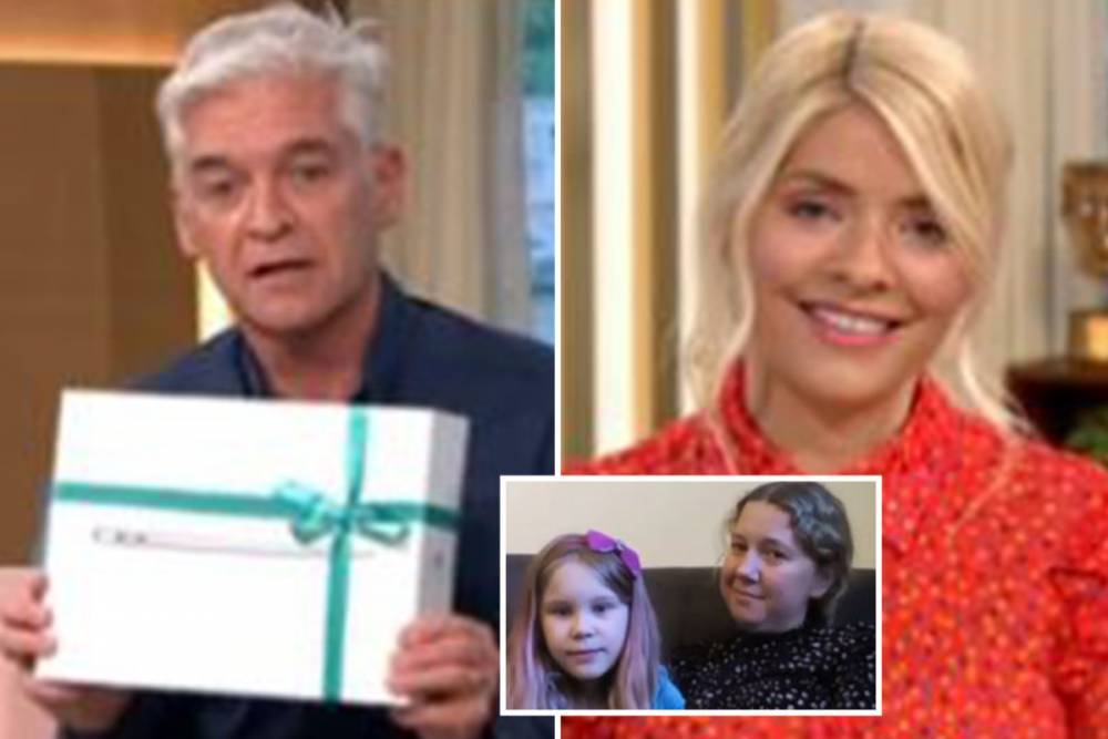Holly Willoughby - Phillip Schofield - This Morning viewers in tears as Phillip and Holly give a laptop to eight-year-old carer Phoebe, who looks after her mum - thesun.co.uk