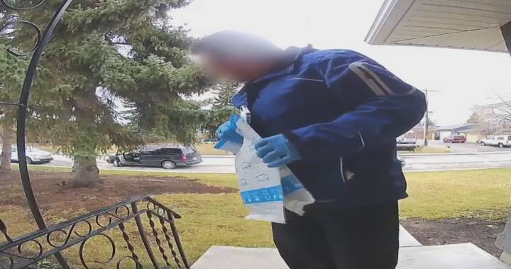 Calgary family shocked by video showing parcel delivery driver spitting and sneezing - globalnews.ca