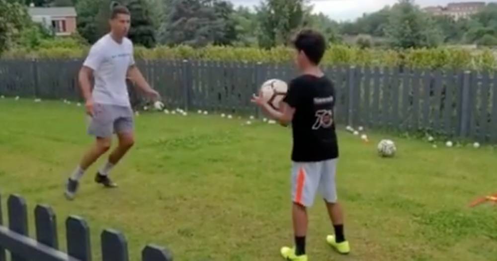 Cristiano Ronaldo - Cristiano Ronaldo and son put each other through their paces ahead of Juventus return - dailystar.co.uk