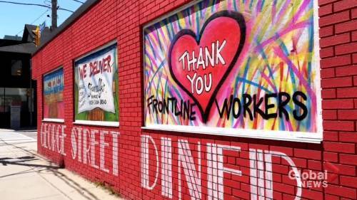 Erica Vella - Artists paint boarded up businesses with art, messages of thanks - globalnews.ca
