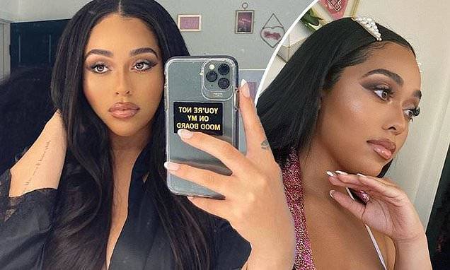 Jordyn Woods - Jordyn Woods protects her modesty in satin lace robe as she shares a series of glamorous selfies - dailymail.co.uk