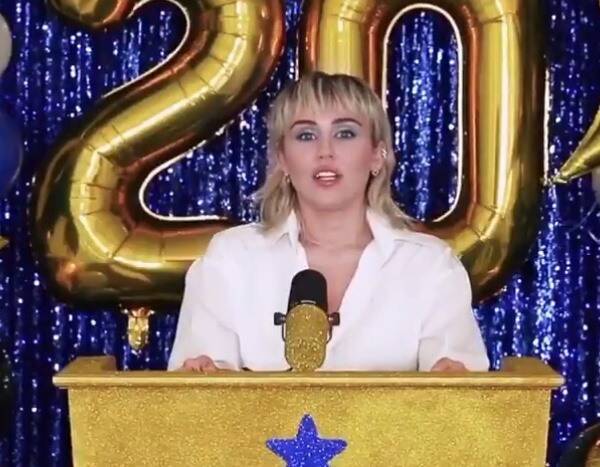 Miley Cyrus Performs "The Climb" During 2020 Virtual Graduation Ceremony - eonline.com