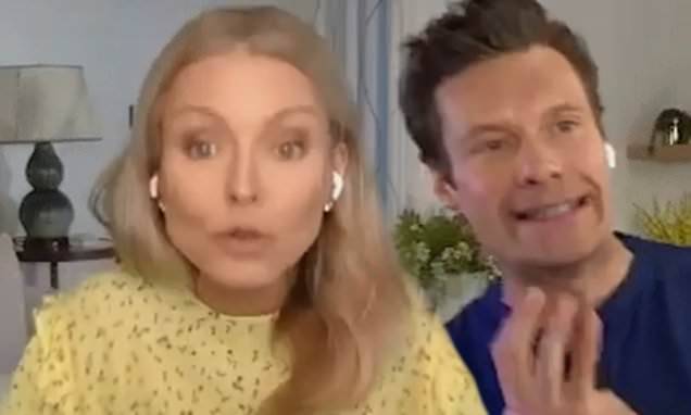 Kelly Ripa - Ryan Seacrest - Kelly Ripa stands up for herself after viewers critique her quarantine show makeup - dailymail.co.uk