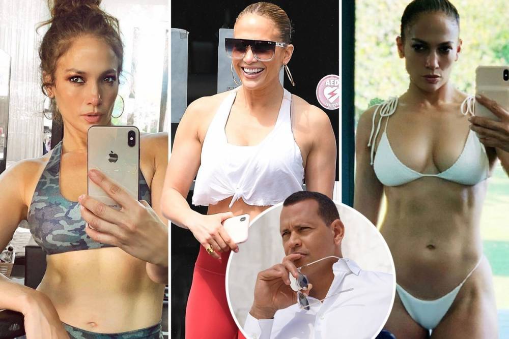 JLo flaunts perfect abs wearing a camouflage sports bra after singer and ARod officially cancel wedding amid coronavirus - thesun.co.uk
