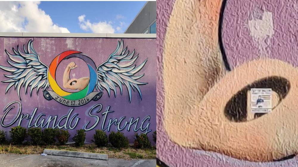 Pulse memorial mural vandalized with white supremacist stickers - clickorlando.com - city Orlando