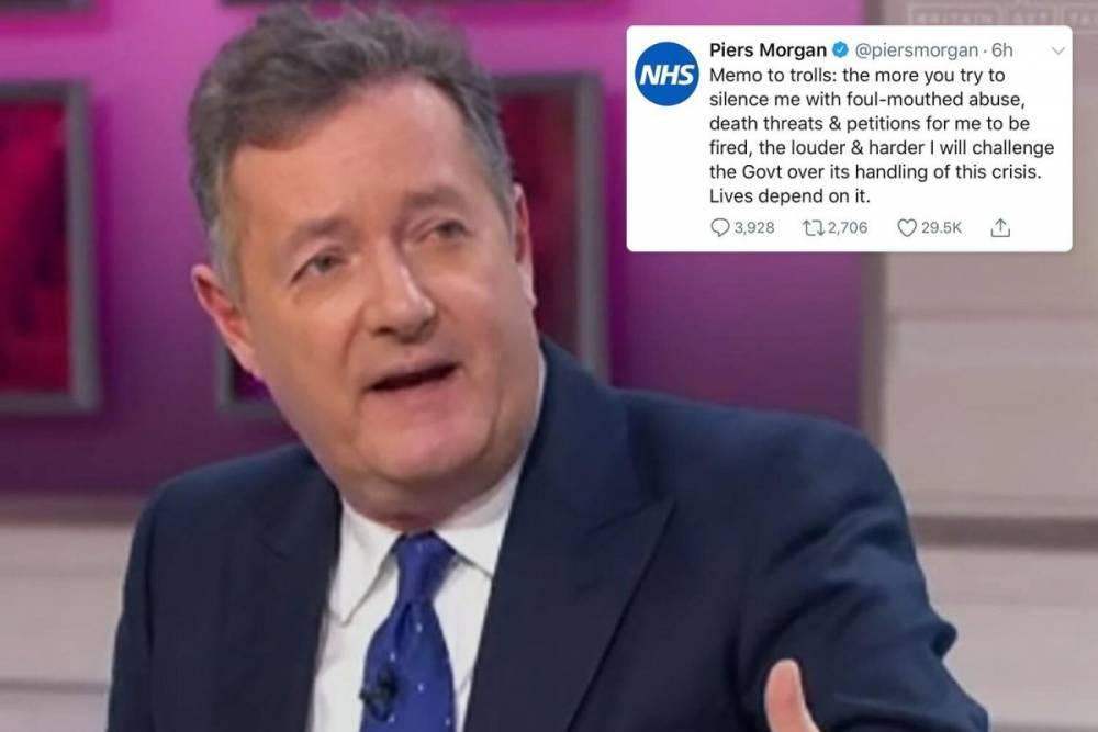 Piers Morgan - Piers Morgan reveals he’s had death threats amid petition to get him sacked – but more back campaign to keep him on GMB - thesun.co.uk - Britain