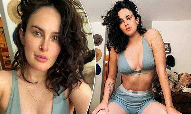 Rumer Willis shows off toned figure in SKIMS after workout as she shares words of body positivity - dailymail.co.uk