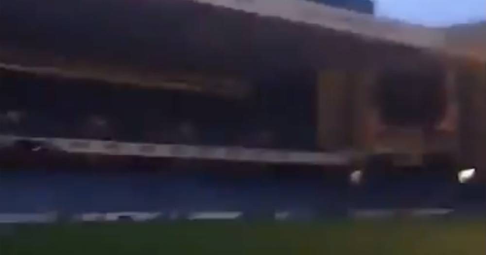 Celtic fan sneaks into Ibrox to wave Nine In A Row flag on pitch in risky Rangers taunt - dailyrecord.co.uk